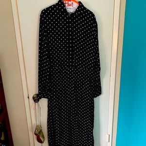 Floor length polka dot dress by Haider Ackerman